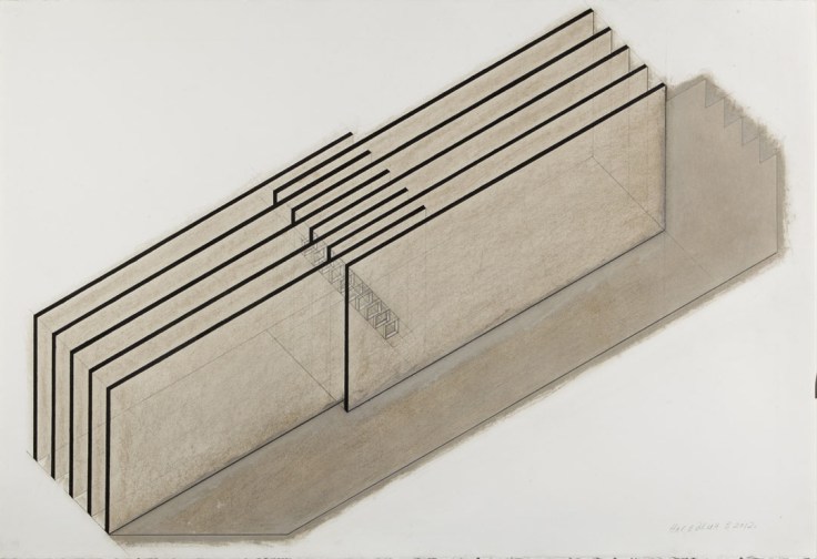 "Русская крепость".2012 г.б.уголь,сангина,соус.75х105 см.-15